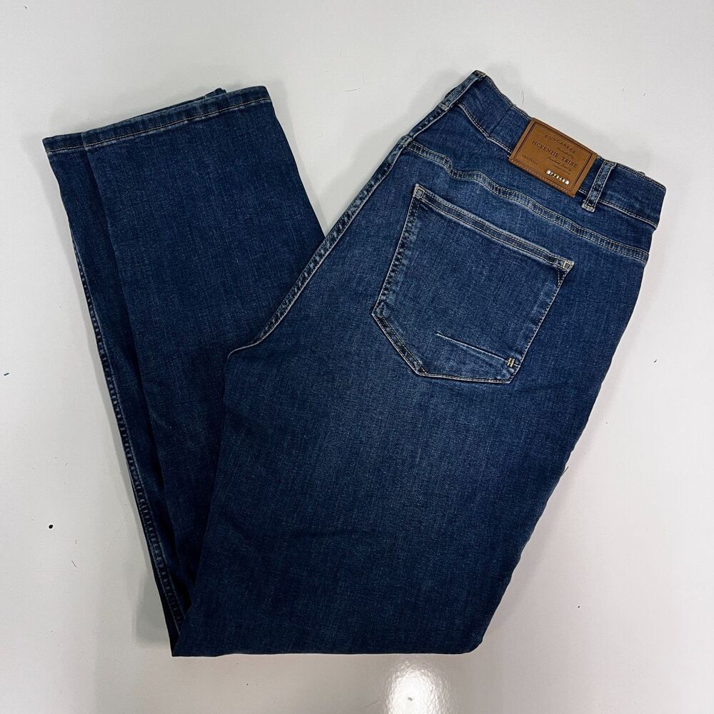 McKenzie Tribe Dungarees Mens 40x31 Dark Wash Straight Leg Denim Jeans Blue